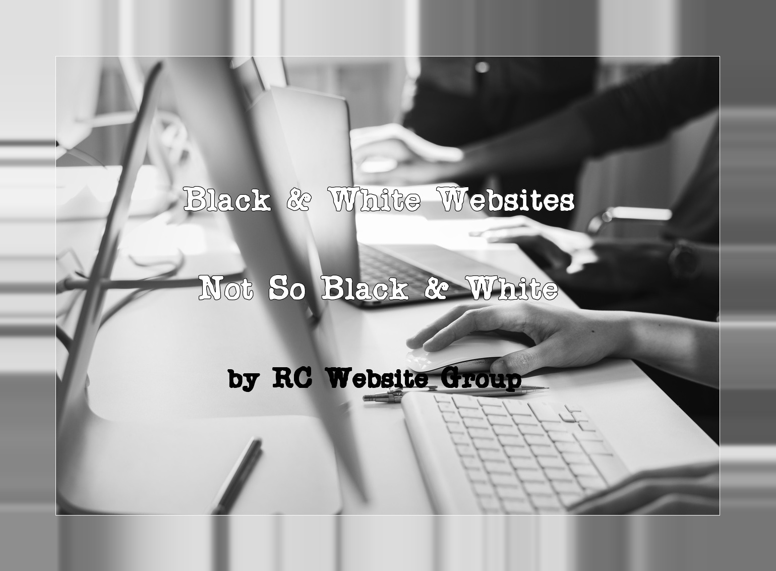 Black and white website designs banner